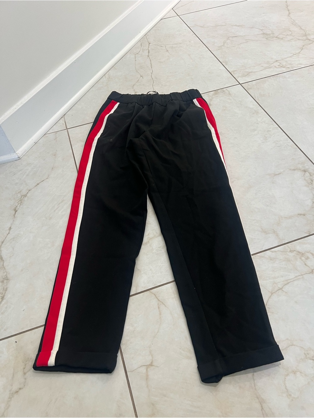 NEW ZARA Trafaluc Collection Black Red Stripe Track Pants Size XS